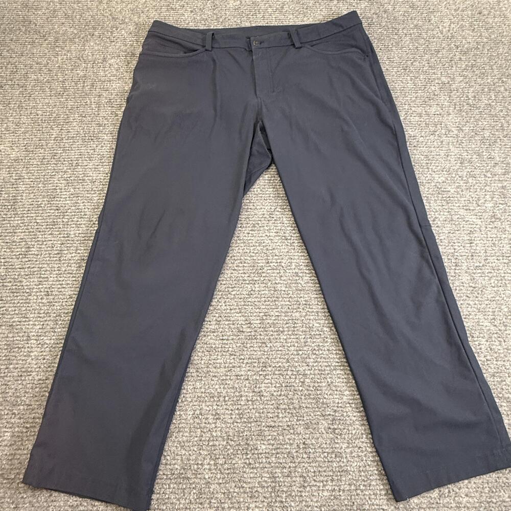Lululemon Pants Mens 40x30 Blue Woven Stretch Khakis 5 Pocket Chino Travel Golf